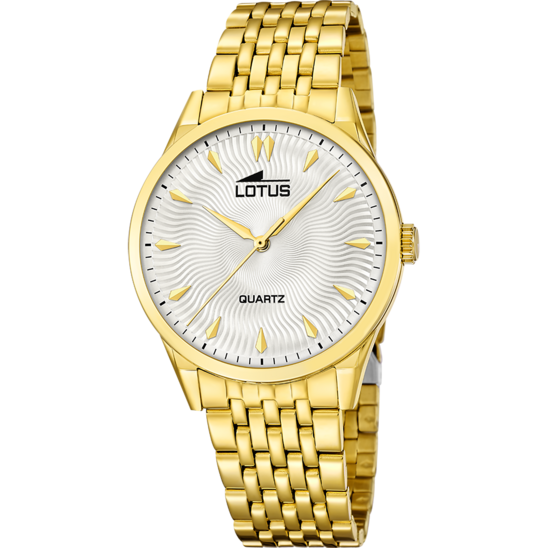 Montre homme Lotus Classic Steel 19057/1 – cadran blanc bracelet acier – vue de face