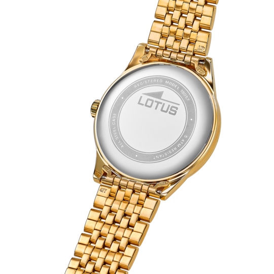 Montre homme Lotus Classic Steel 19057/2 – cadran doré bracelet acier – vue de trois-quarts 2