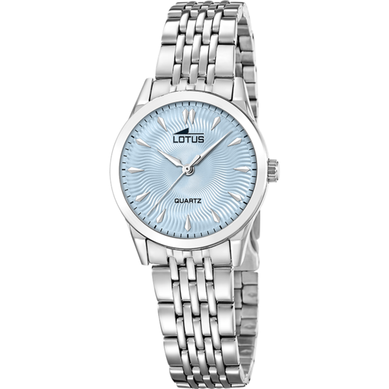 Montre femme Lotus Classic Steel 19058/3 – cadran bleu bracelet acier – vue de face