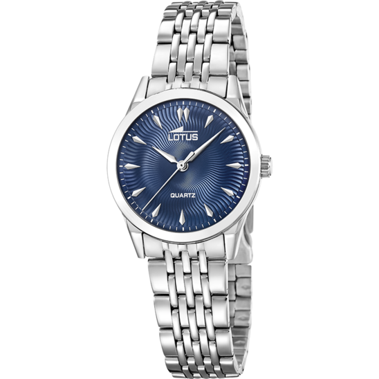 Montre femme Lotus Classic Steel 19058/5 – cadran bleu bracelet acier – vue de face