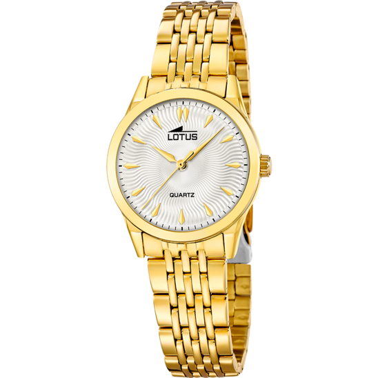 Montre femme Lotus Classic Steel 19059/1 – cadran blanc bracelet acier – vue de face