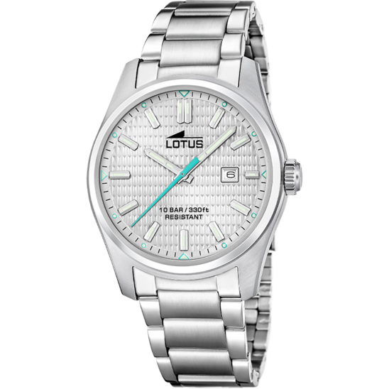 Montre homme Lotus Classic Steel 19060/2 – cadran gris bracelet acier – vue de face