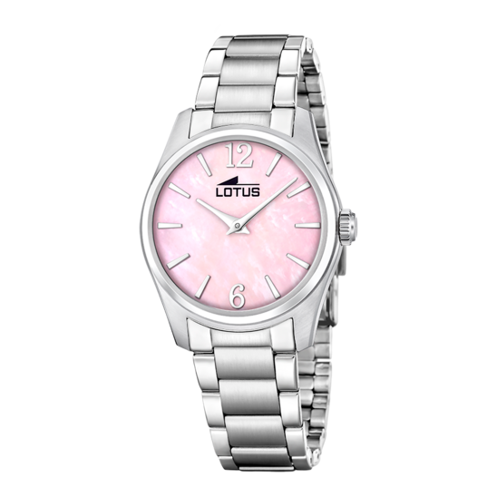Montre femme Lotus Classic Steel 19061/2 – cadran rose bracelet acier – vue de face