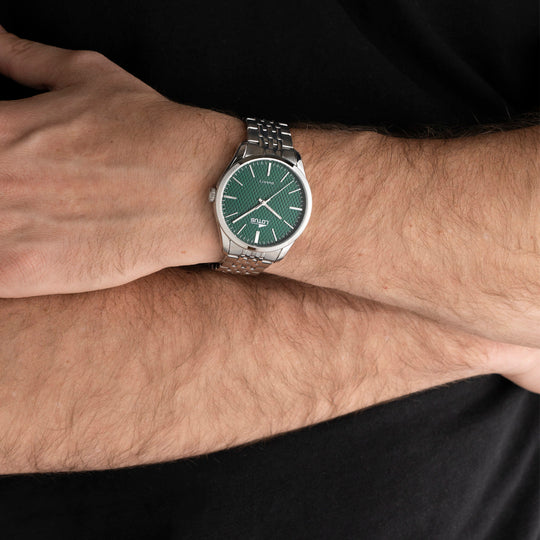 Montre homme Lotus Minimalist For Him 19064/3 – cadran vert bracelet acier – portée