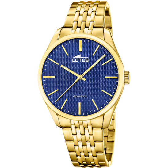 Montre homme Lotus Minimalist For Him 19066/2 – cadran bleu bracelet acier – vue de face