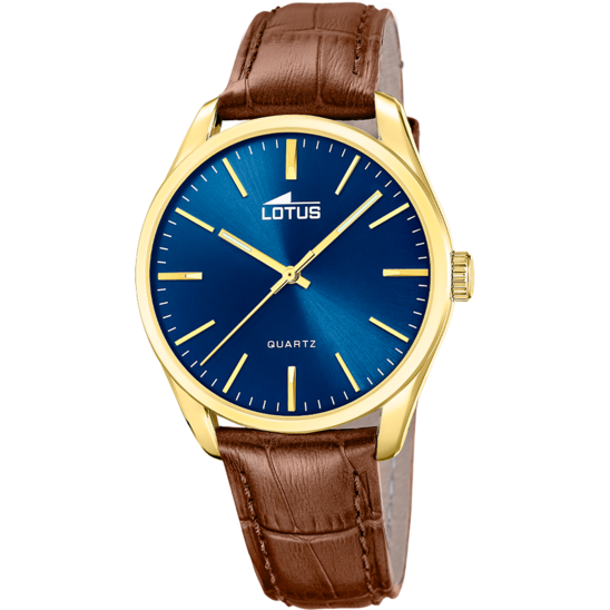 Montre homme Lotus Minimalist For Him 19067/2 – cadran bleu bracelet cuir – vue de face
