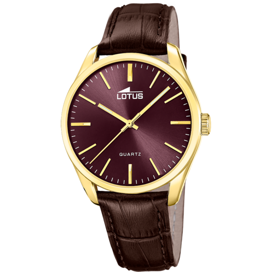 Montre homme Lotus Minimalist For Him 19067/3 – cadran marron bracelet cuir – vue de face