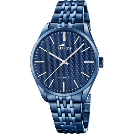 Montre homme Lotus Minimalist For Him 19069/1 – cadran bleu bracelet acier – vue de face
