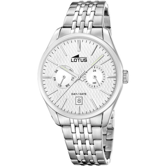 Montre homme Lotus Multifunction 19072/1 – cadran gris bracelet acier – vue de face