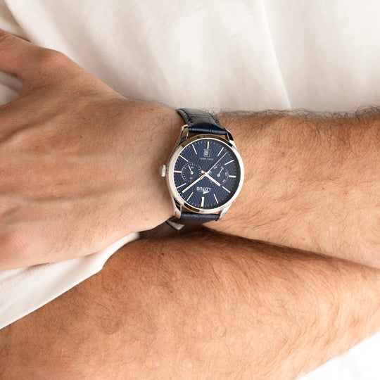 Montre homme Lotus Multifunction 19073/2 – cadran bleu bracelet cuir – portée