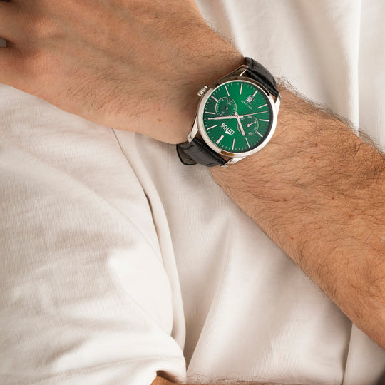 Montre homme Lotus Multifunction 19073/3 – cadran vert bracelet cuir – portée