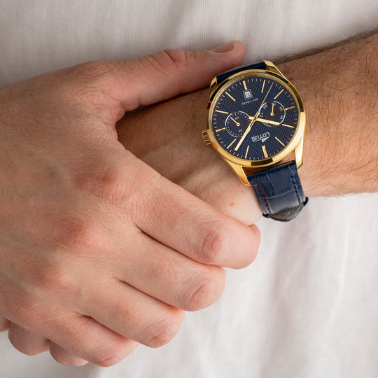 Montre homme Lotus Multifunction 19075/2 – cadran bleu bracelet cuir – portée