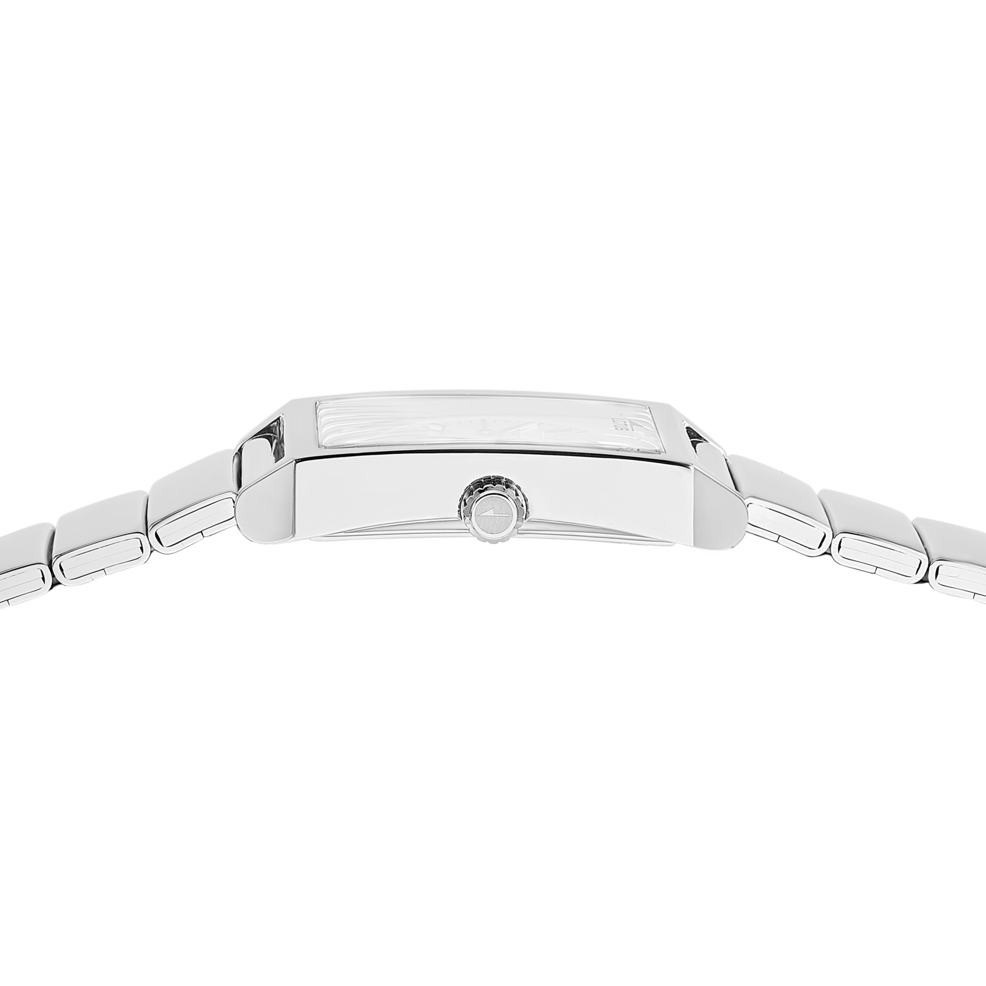 Montre homme Lotus Square Series 19076/1 – cadran blanc bracelet acier – vue de trois-quarts