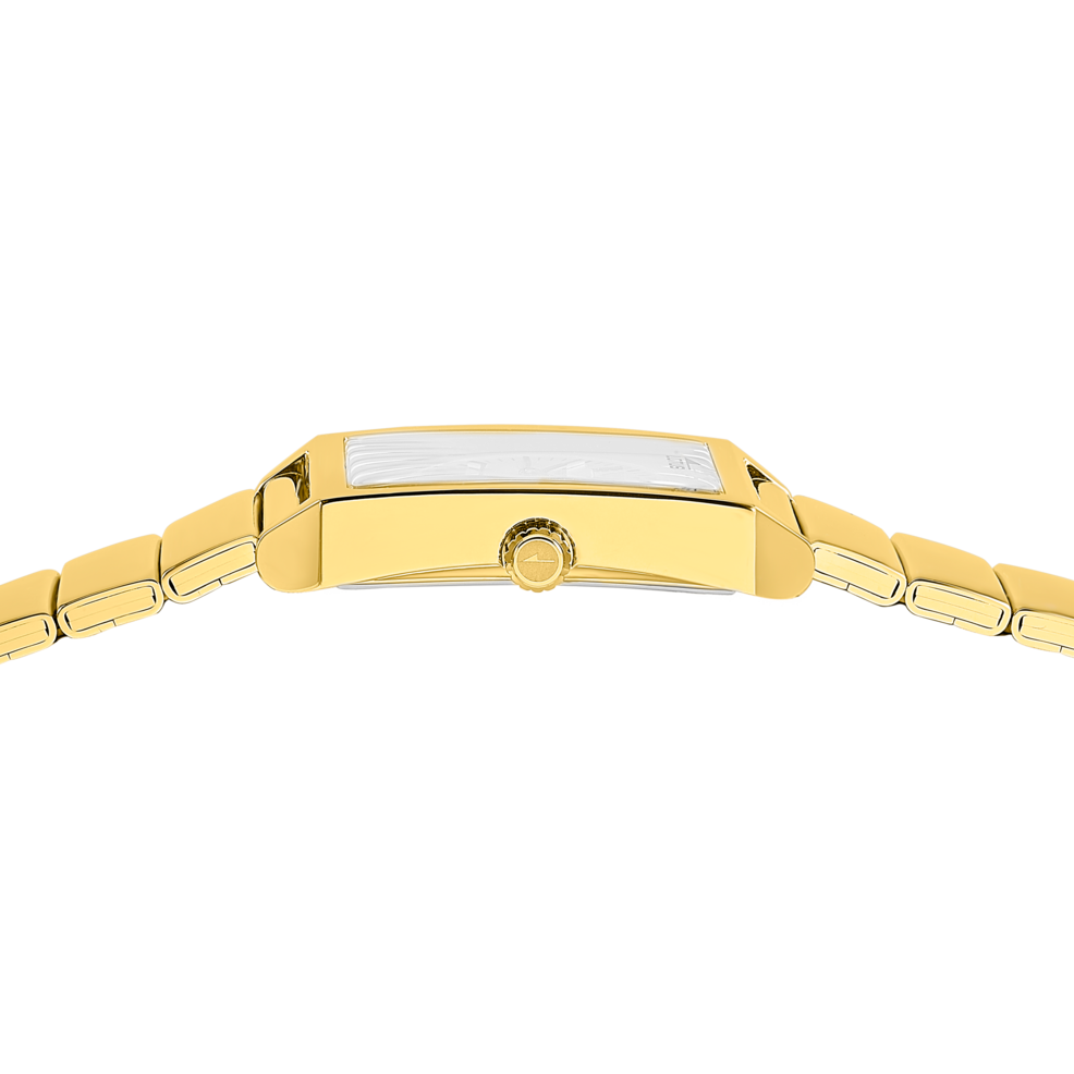 Montre homme Lotus Square Series 19077/2 – cadran doré bracelet acier – vue de trois-quarts
