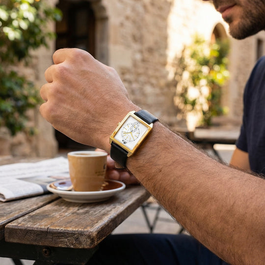 Montre homme Lotus Square Series 19079/1 – cadran argenté bracelet cuir – portée