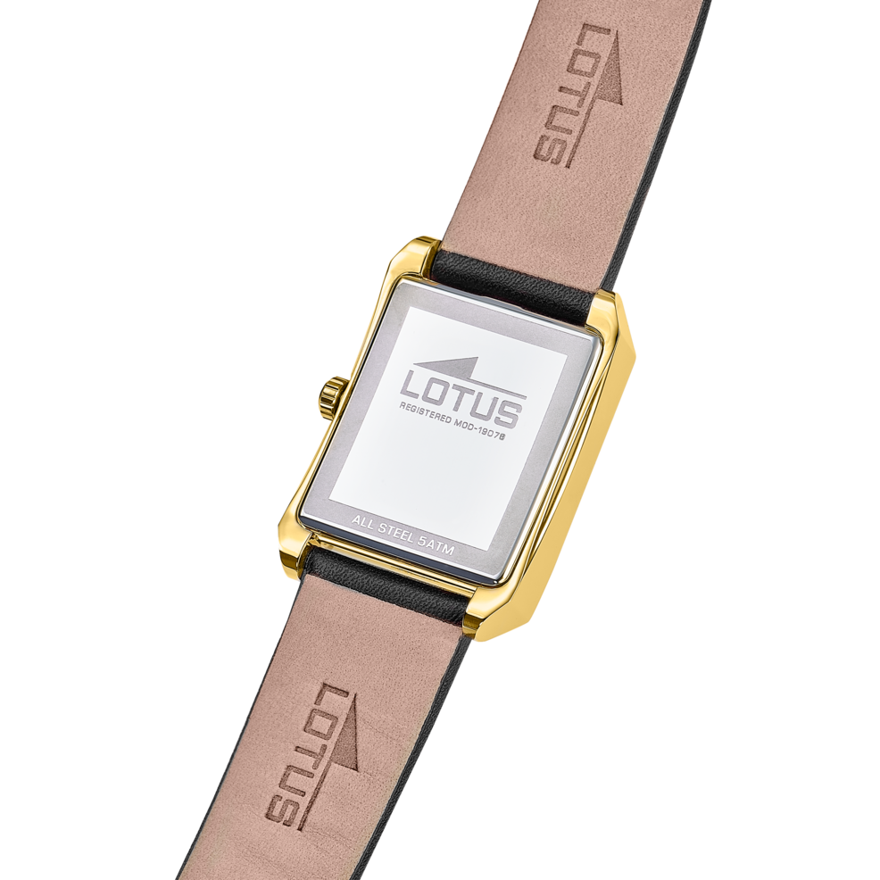 Montre homme Lotus Square Series 19079/1 – cadran argenté bracelet cuir – vue de trois-quarts 2