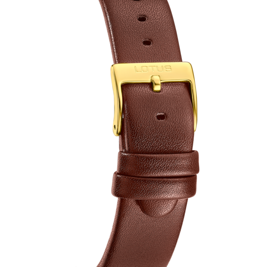 Montre homme Lotus Square Series 19079/2 – cadran doré bracelet cuir – vue de dos