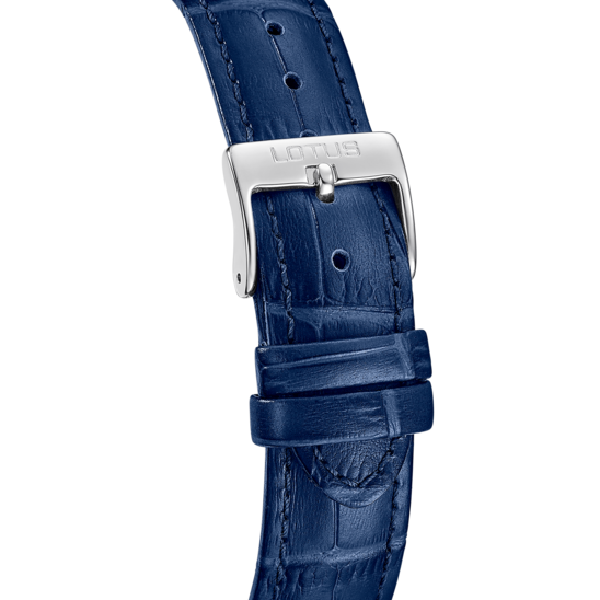 Montre homme Lotus Square Series 19080/2 – cadran bleu bracelet cuir – vue de dos