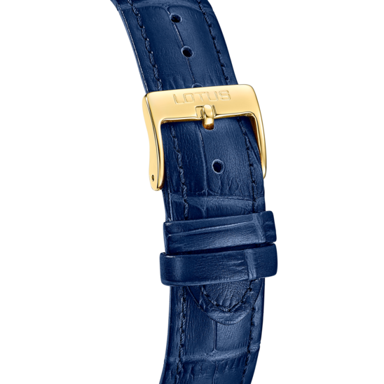 Montre homme Lotus Square Series 19081/4 – cadran bleu bracelet cuir – vue de dos