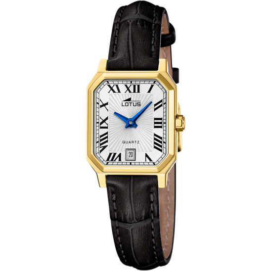 Montre femme Lotus Square Series 19083/1 – cadran argenté bracelet cuir – vue de face