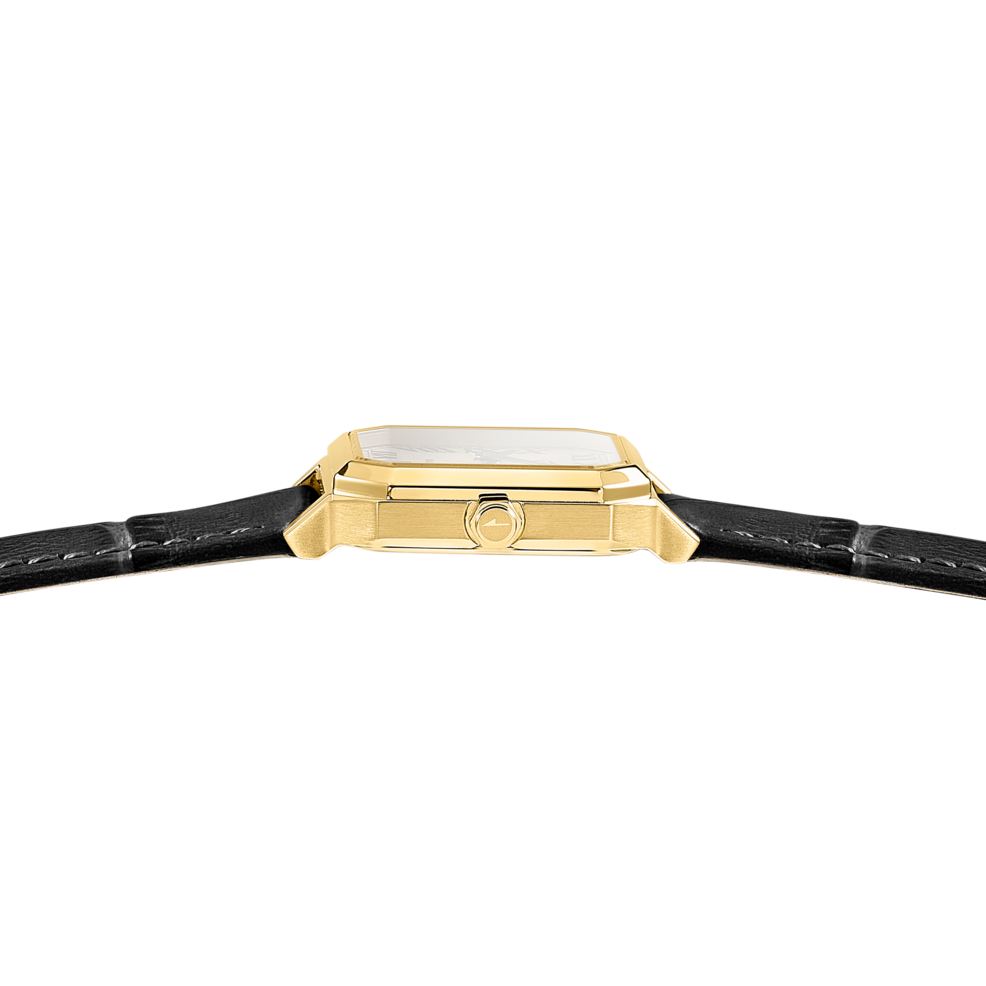 Montre femme Lotus Square Series 19083/1 – cadran argenté bracelet cuir – vue de trois-quarts