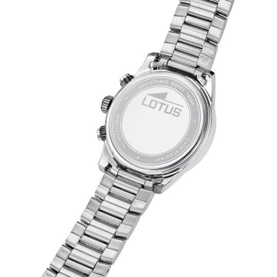 Montre homme Lotus Pulse 19084/1 – cadran noir bracelet acier – vue de trois-quarts 2