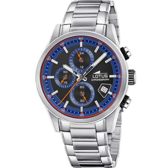 Montre homme Lotus Pulse 19084/3 – cadran noir bracelet acier – vue de face