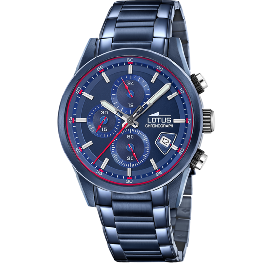 Montre homme Lotus Pulse 19086/2 – cadran bleu bracelet acier – vue de face