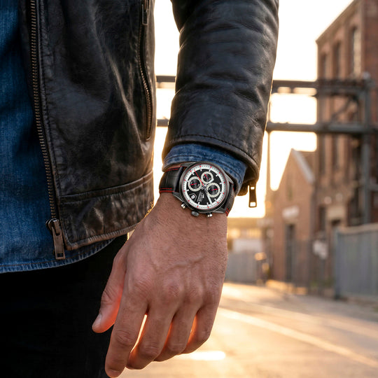 Montre homme Lotus Pulse 19089/1 – cadran noir bracelet cuir – portée