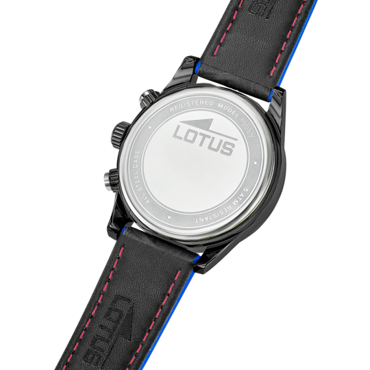 Montre homme Lotus Pulse 19089/2 – cadran bleu bracelet cuir – vue de trois-quarts 2