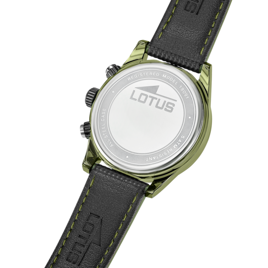 Montre homme Lotus Pulse 19091/1 – cadran vert bracelet cuir – vue de trois-quarts 2