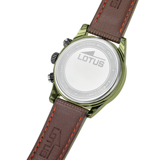 Montre homme Lotus Pulse 19091/2 – cadran marron bracelet cuir – vue de trois-quarts 2