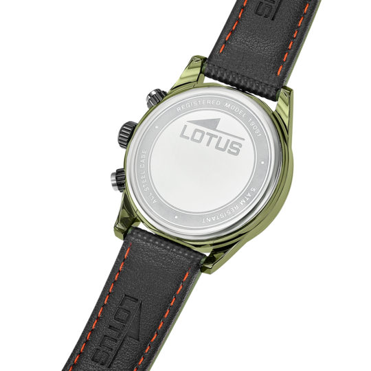 Montre homme Lotus Pulse 19091/3 – cadran vert bracelet cuir – vue de trois-quarts 2