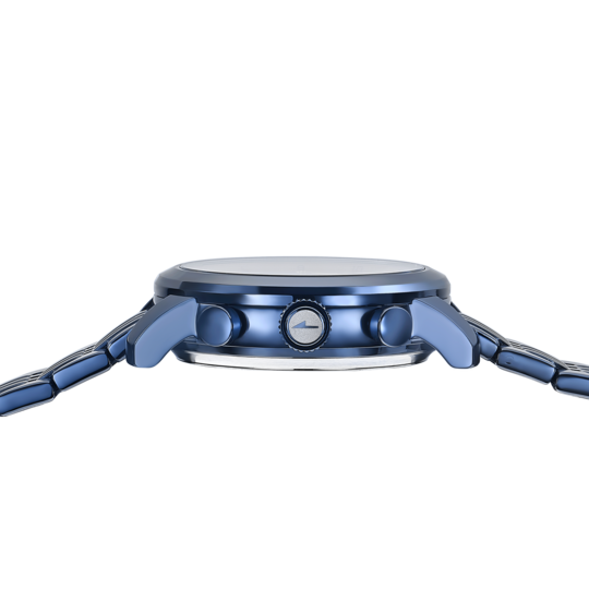 Montre connectée homme Lotus Connected 19094/2 – cadran bleu bracelet acier – vue de trois-quarts