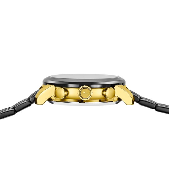 Montre connectée homme Lotus Connected 19095/2 – cadran noir bracelet acier – vue de trois-quarts