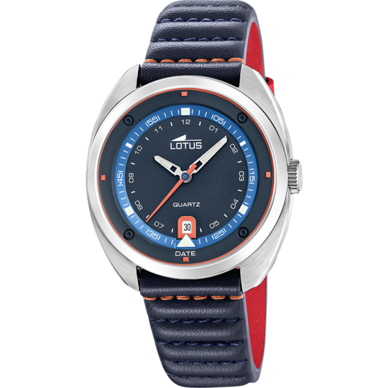 Montre homme Lotus Pulse 19096/1 – cadran bleu bracelet cuir – vue de face