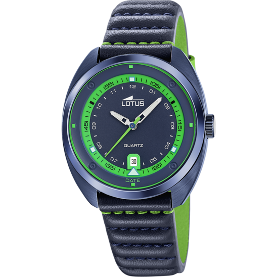 Montre homme Lotus Pulse 19097/2 – cadran bleu bracelet cuir – vue de face