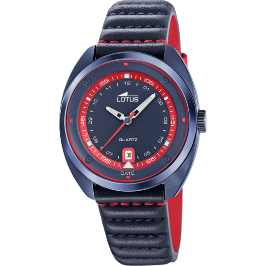 Montre homme Lotus Pulse 19097/3 – cadran bleu bracelet cuir – vue de face