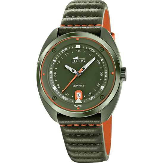 Montre homme Lotus Pulse 19098/1 – cadran vert bracelet cuir – vue de face