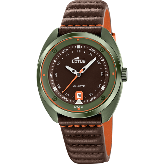 Montre homme Lotus Pulse 19098/2 – cadran marron bracelet cuir – vue de face