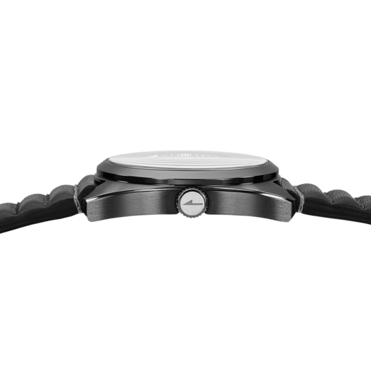 Montre homme Lotus Pulse 19099/1 – cadran noir bracelet cuir – vue de trois-quarts 2