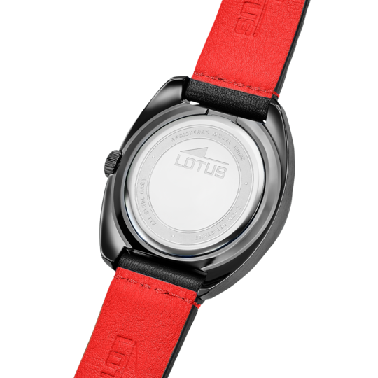 Montre homme Lotus Pulse 19099/2 – cadran rouge bracelet cuir – vue de trois-quarts