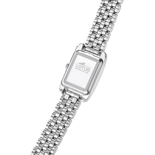 Montre femme Lotus Old Money 19100/1 – cadran blanc bracelet acier – vue de trois-quarts 2