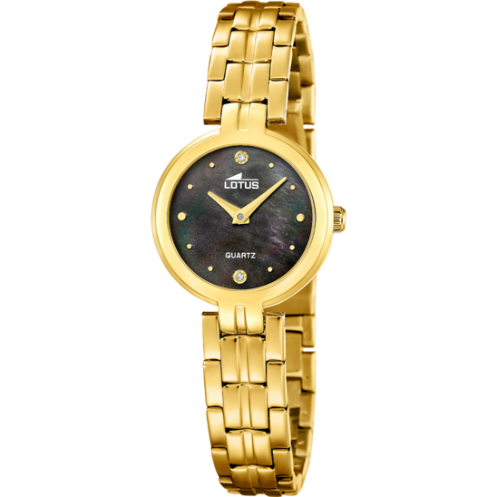 Montre femme Lotus Old Money 19103/4 – cadran noir bracelet acier – vue de face