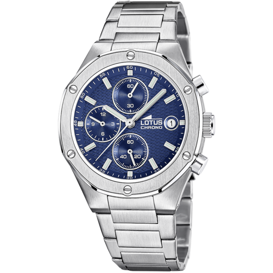 Montre mixte Lotus 19109/6 – cadran bleu bracelet acier – vue de face