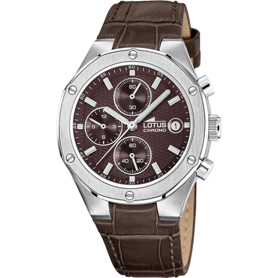Montre mixte Lotus 19110/5 – cadran marron bracelet souple – vue de face