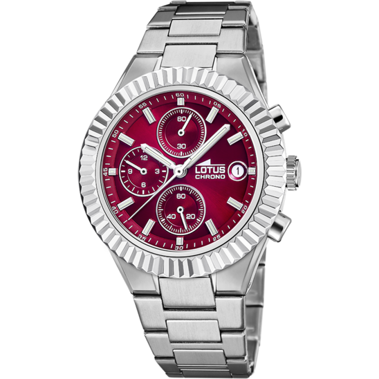 Montre mixte Lotus 19112/4 – cadran grenat bracelet souple – vue de face