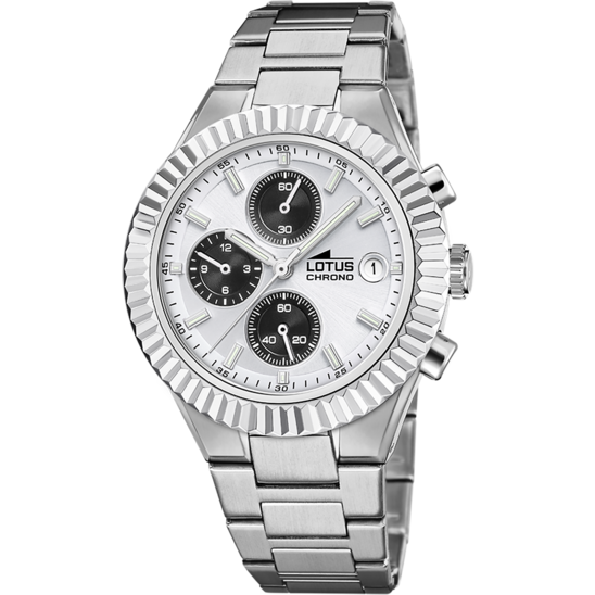 Montre mixte Lotus 19112/7 – cadran blanc bracelet acier – vue de face