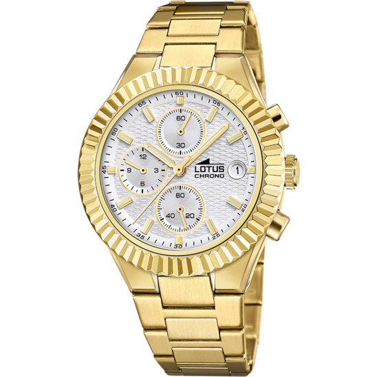 Montre mixte Lotus 19113/1 – cadran blanc bracelet acier – vue de face