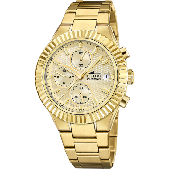 Montre mixte Lotus 19113/2 – cadran doré bracelet acier – vue de face